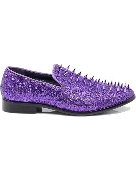 Enzo Romeo Men\'s Purple Rubber Sole Vintage Loafers Slip On Classic Tuxedo Shoes main image 6